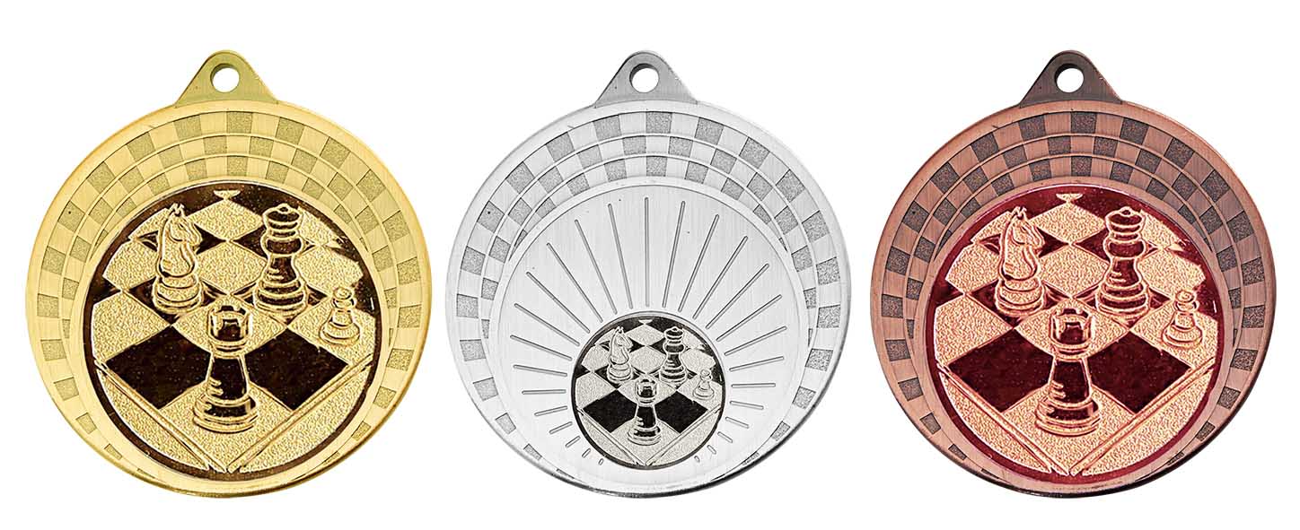 M050 Medaille goud-zilver-brons Ø 70 mm compleet